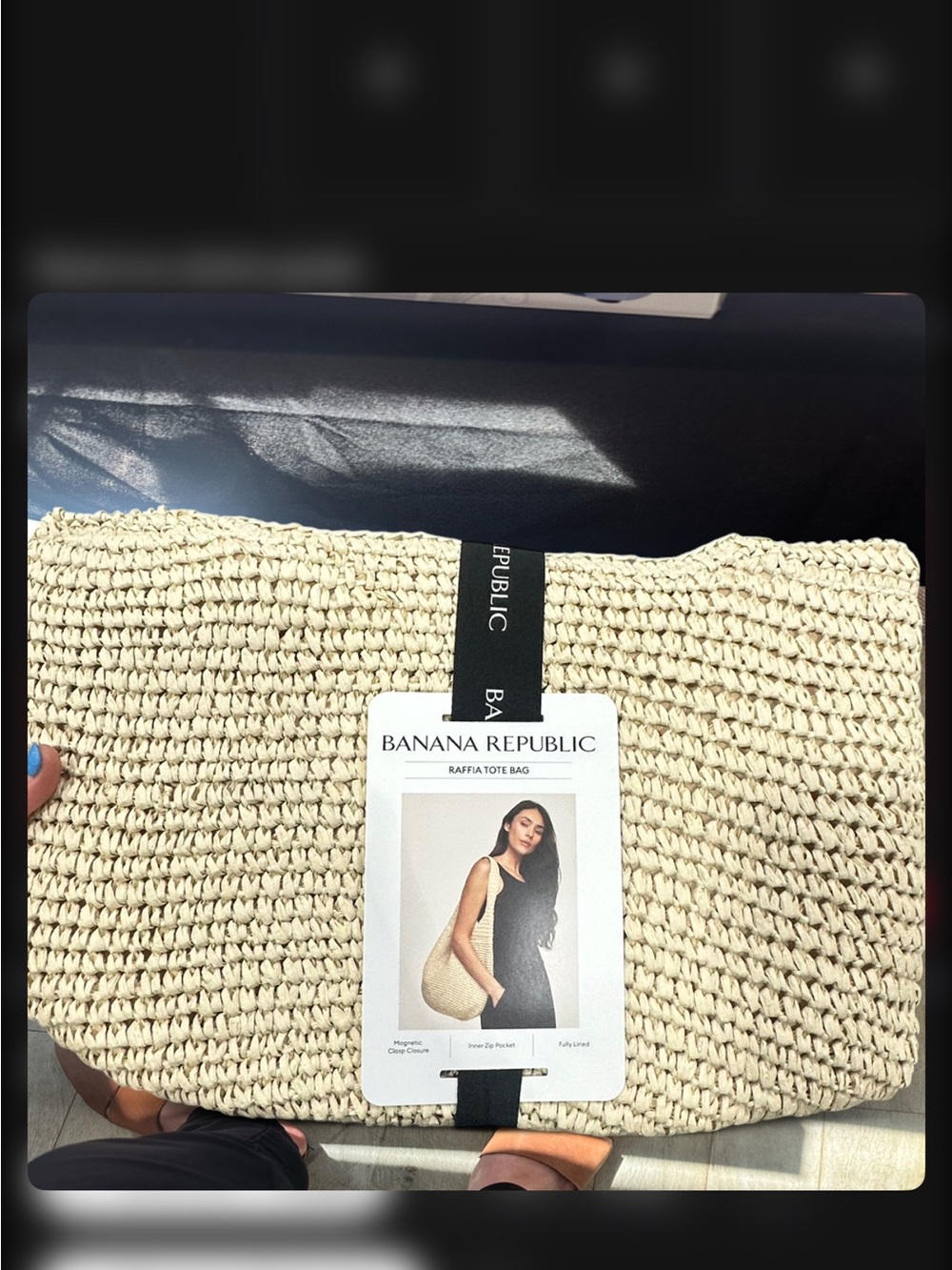 Banana Republic Women’s Raffia Tote - Picture 2 of 3